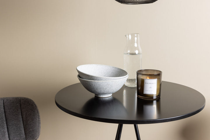 Venture Home Bistro Bar Table φ60 - Black / MDF with veneer +Bell Bar Chair - Black / Grey Fabric _2