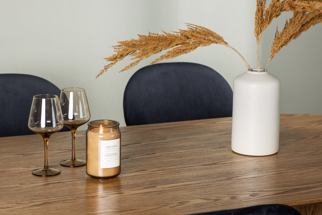 Venture Home Isolde Dining Table 140*75 - Nature / Nature MDF +Stella Dining Chair - Black / Black Velvet _4