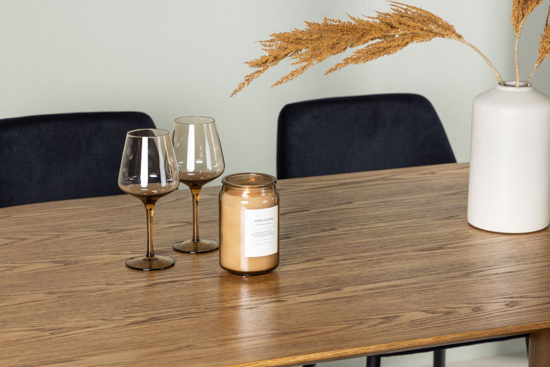 Venture Home Isolde Dining Table 140*75 - Nature / Nature MDF +Night Dining Chair - Black / Black Velvet _4