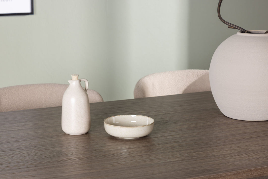 Venture Home Andy Dining Table 180*75 - Natural / Natural MDF +Modesto Dining Chair - Beige / Beige Boucle _4