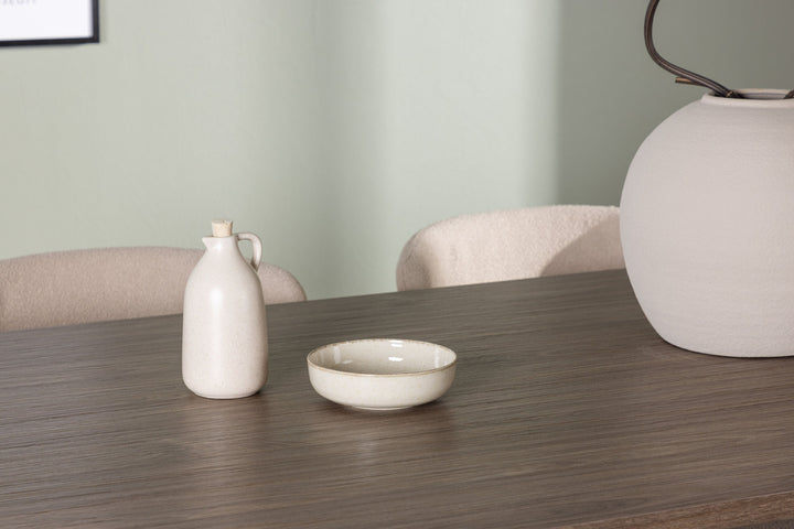 Venture Home Andy Dining Table 180*75 - Natural / Natural MDF +Modesto Dining Chair - Beige / Beige Boucle _4