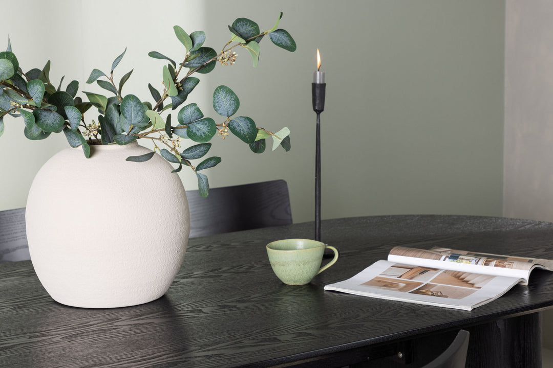 Venture Home Isolde Dining Table 180*75 - Black / Black MDF +Montros Dining Chair - Natural / Natural Rubberwood _4