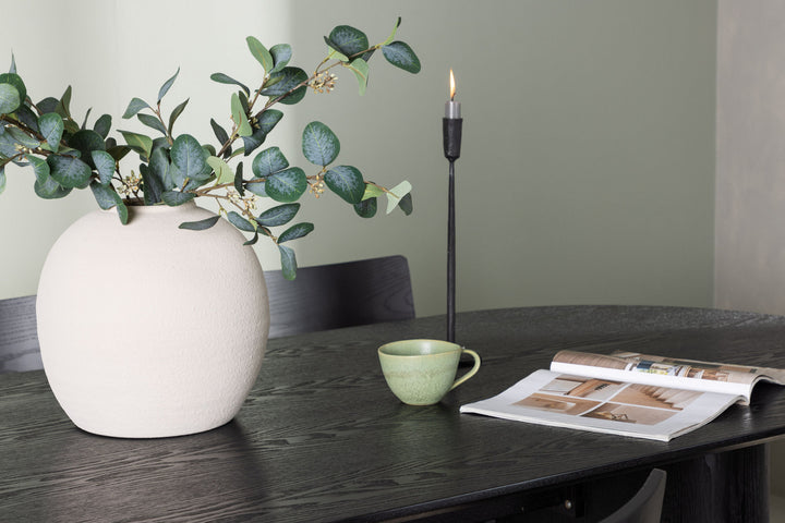Venture Home Isolde Dining Table 180*75 - Black / Black MDF +Montros Dining Chair - Natural / Natural Rubberwood _4