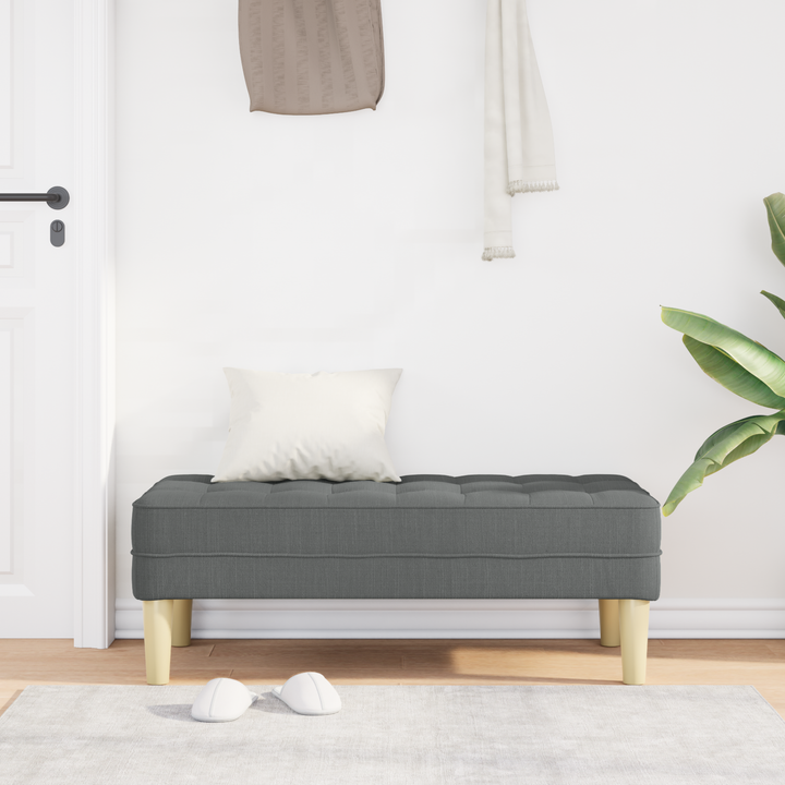 bænk med pude Mørkegrå 113 x 57 x 39 cm Stof