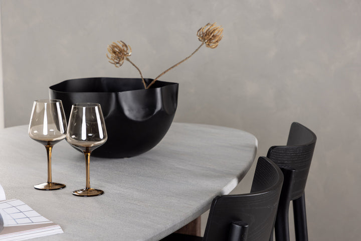 Venture Home Grönvik Dining Table 180*75 - Mocca / Offwhite Concretelook MDF +Montros Dining Chair - Natural / Natural Rubberwood _4