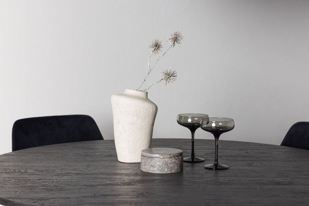 Venture Home Lanzo Dining Table φ120 - Mocca/Mocca +Night Dining Chair - Black / Black Velvet _4
