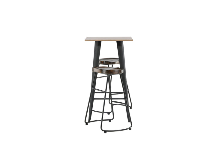 Venture Home Tempe Bar Table - Black / Nature MDF +Ozark Bar Chair - Zinklook / Dark Walnut Wood _2