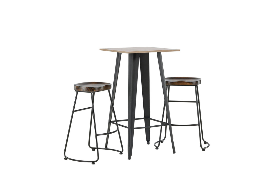 Venture Home Tempe Bar Table - Black / Nature MDF +Ozark Bar Chair - Zinklook / Dark Walnut Wood _2