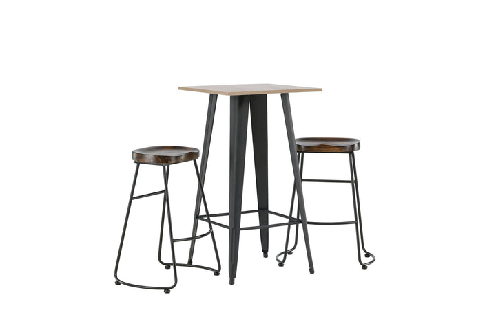 Venture Home Tempe Bar Table - Black / Nature MDF +Ozark Bar Chair - Zinklook / Dark Walnut Wood _2