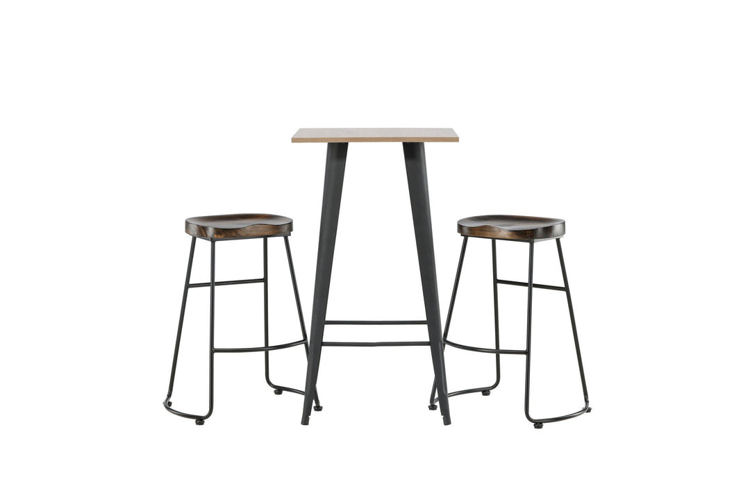 Venture Home Tempe Bar Table - Black / Nature MDF +Ozark Bar Chair - Zinklook / Dark Walnut Wood _2