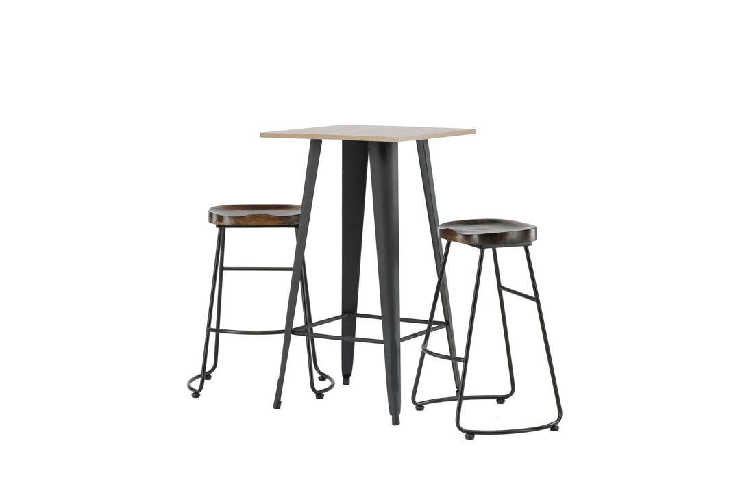 Venture Home Tempe Bar Table - Black / Nature MDF +Ozark Bar Chair - Zinklook / Dark Walnut Wood _2