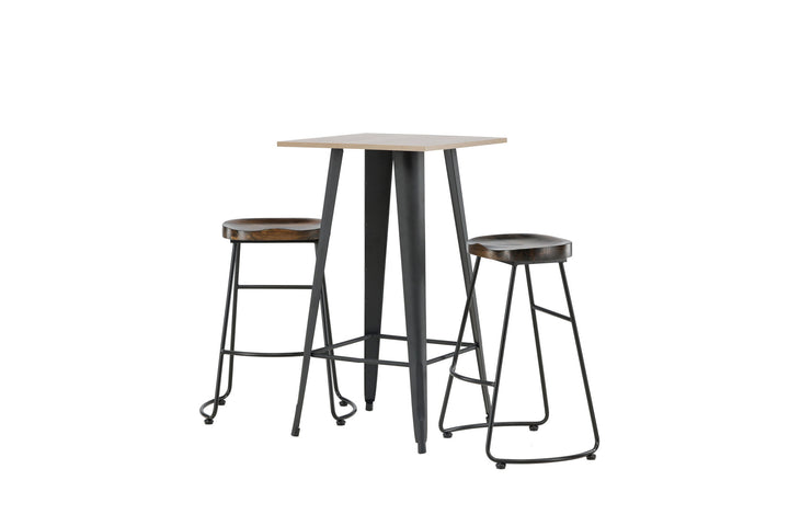 Venture Home Tempe Bar Table - Black / Nature MDF +Ozark Bar Chair - Zinklook / Dark Walnut Wood _2