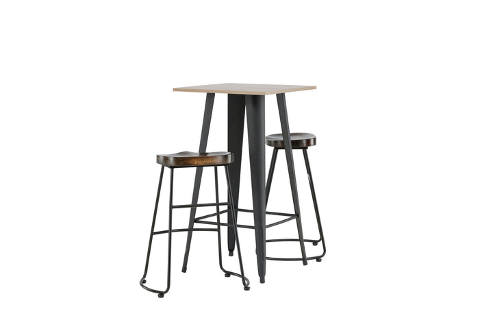 Venture Home Tempe Bar Table - Black / Nature MDF +Ozark Bar Chair - Zinklook / Dark Walnut Wood _2