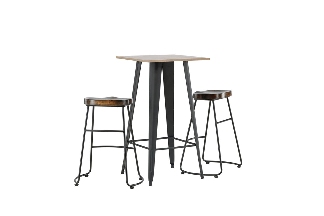 Venture Home Tempe Bar Table - Black / Nature MDF +Ozark Bar Chair - Zinklook / Dark Walnut Wood _2