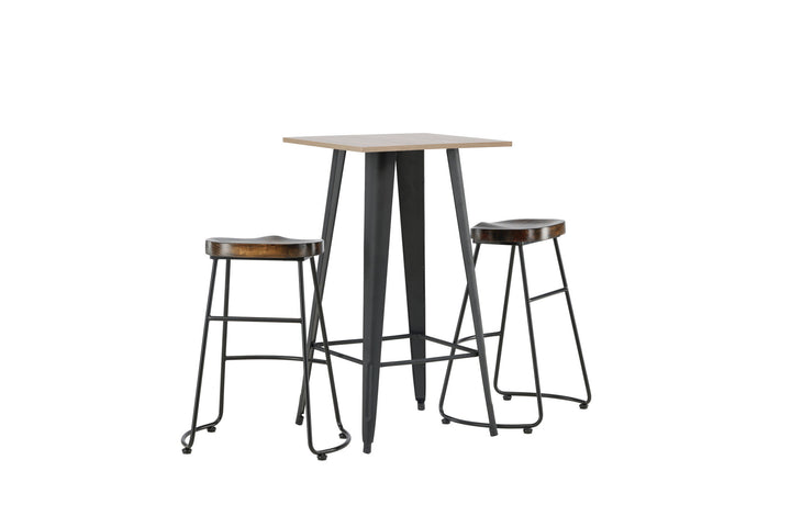 Venture Home Tempe Bar Table - Black / Nature MDF +Ozark Bar Chair - Zinklook / Dark Walnut Wood _2