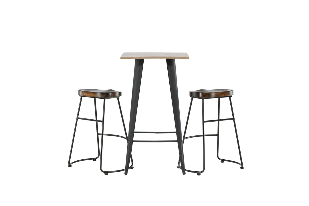 Venture Home Tempe Bar Table - Black / Nature MDF +Ozark Bar Chair - Zinklook / Dark Walnut Wood _2