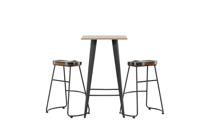 Venture Home Tempe Bar Table - Black / Nature MDF +Ozark Bar Chair - Zinklook / Dark Walnut Wood _2