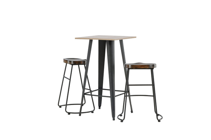 Venture Home Tempe Bar Table - Black / Nature MDF +Ozark Bar Chair - Zinklook / Dark Walnut Wood _2