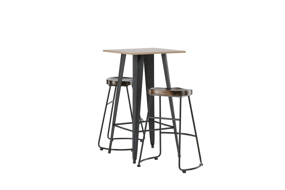 Venture Home Tempe Bar Table - Black / Nature MDF +Ozark Bar Chair - Zinklook / Dark Walnut Wood _2