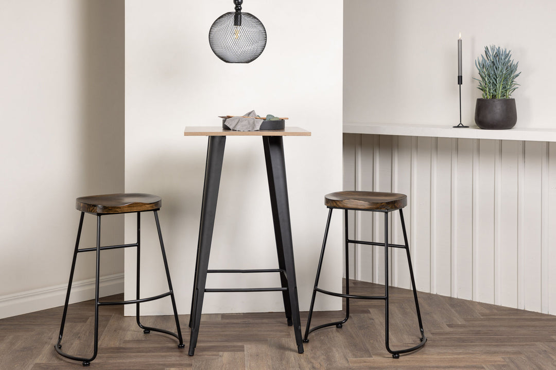 Venture Home Tempe Bar Table - Black / Nature MDF +Ozark Bar Chair - Zinklook / Dark Walnut Wood _2