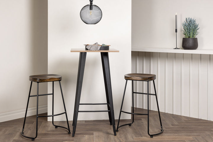 Venture Home Tempe Bar Table - Black / Nature MDF +Ozark Bar Chair - Zinklook / Dark Walnut Wood _2