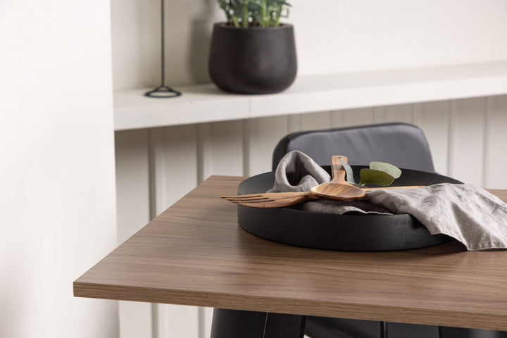 Venture Home Tempe Bar Table - Black / Nature MDF +Bella Bar Chair - Black / Black PU _2