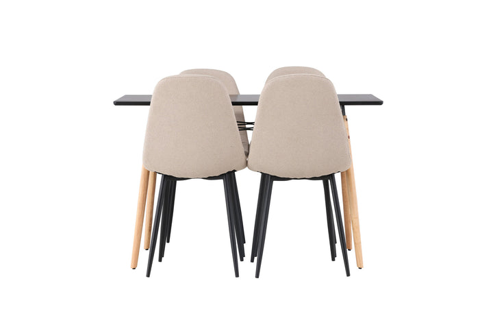 Venture Home Danburi Dining Table - Black / Woodlook MDF+Polar Dining Chair - Black / Beige Boucle_4