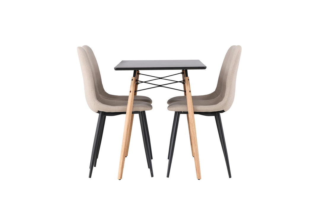 Venture Home Danburi Dining Table - Black / Woodlook MDF+Polar Dining Chair - Black / Beige Boucle_4
