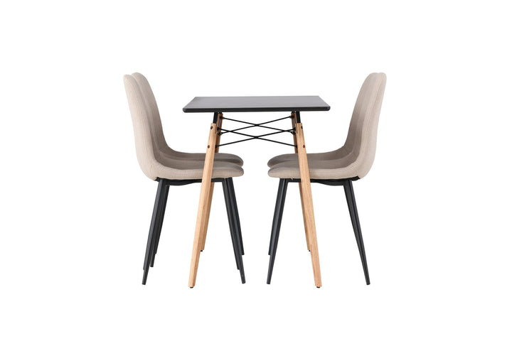Venture Home Danburi Dining Table - Black / Woodlook MDF+Polar Dining Chair - Black / Beige Boucle_4