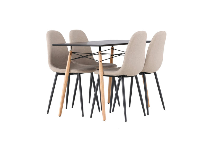Venture Home Danburi Dining Table - Black / Woodlook MDF+Polar Dining Chair - Black / Beige Boucle_4