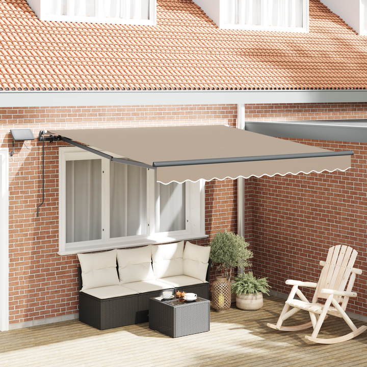 Udtrækkelig markise Beige 350 x 250 cm Stof og aluminium