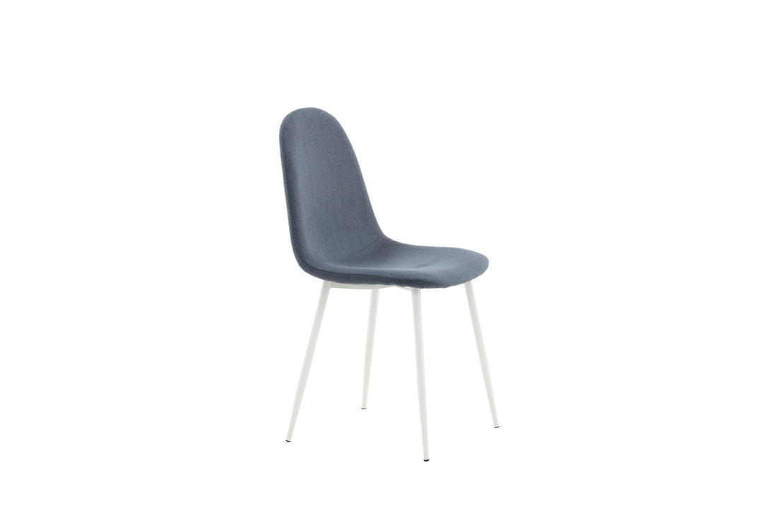 Venture Home Polar Dining Chair - White Legs - Blue Fabric