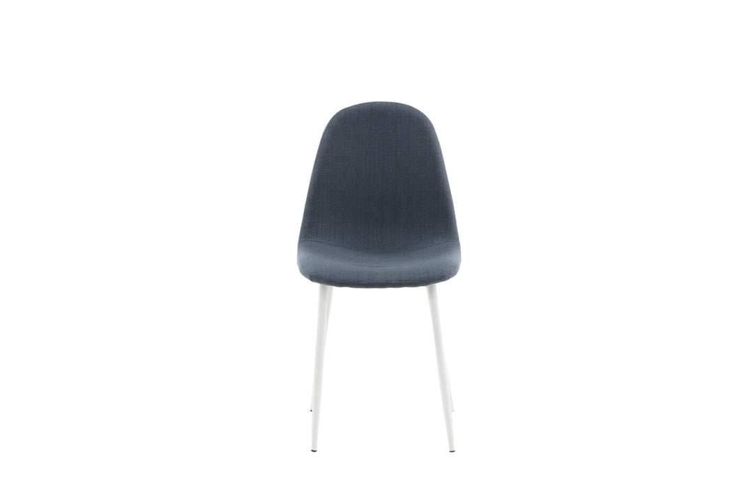 Venture Home Polar Dining Chair - White Legs - Blue Fabric