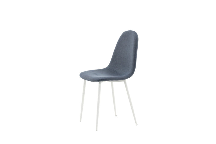 Venture Home Polar Dining Chair - White Legs - Blue Fabric