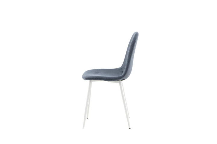 Venture Home Polar Dining Chair - White Legs - Blue Fabric