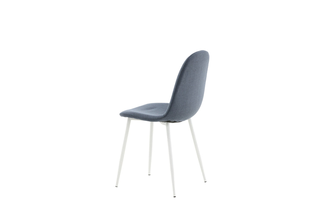 Venture Home Polar Dining Chair - White Legs - Blue Fabric