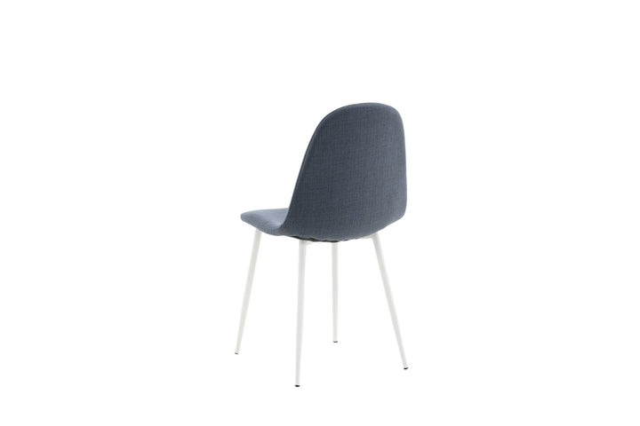 Venture Home Polar Dining Chair - White Legs - Blue Fabric