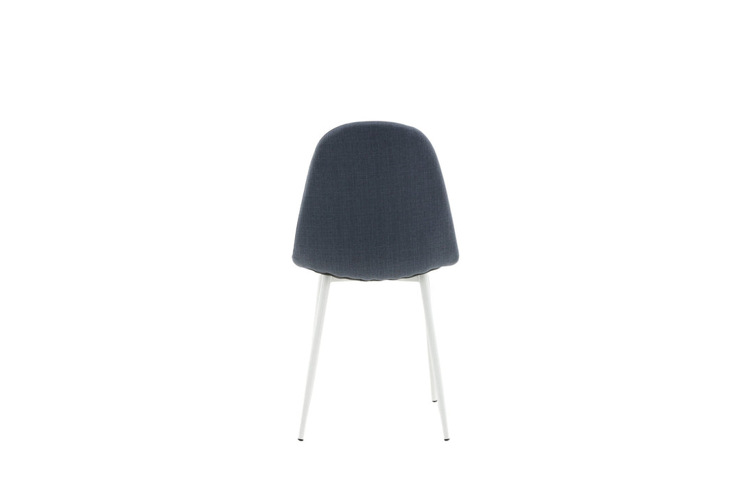 Venture Home Polar Dining Chair - White Legs - Blue Fabric