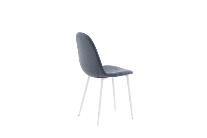 Venture Home Polar Dining Chair - White Legs - Blue Fabric
