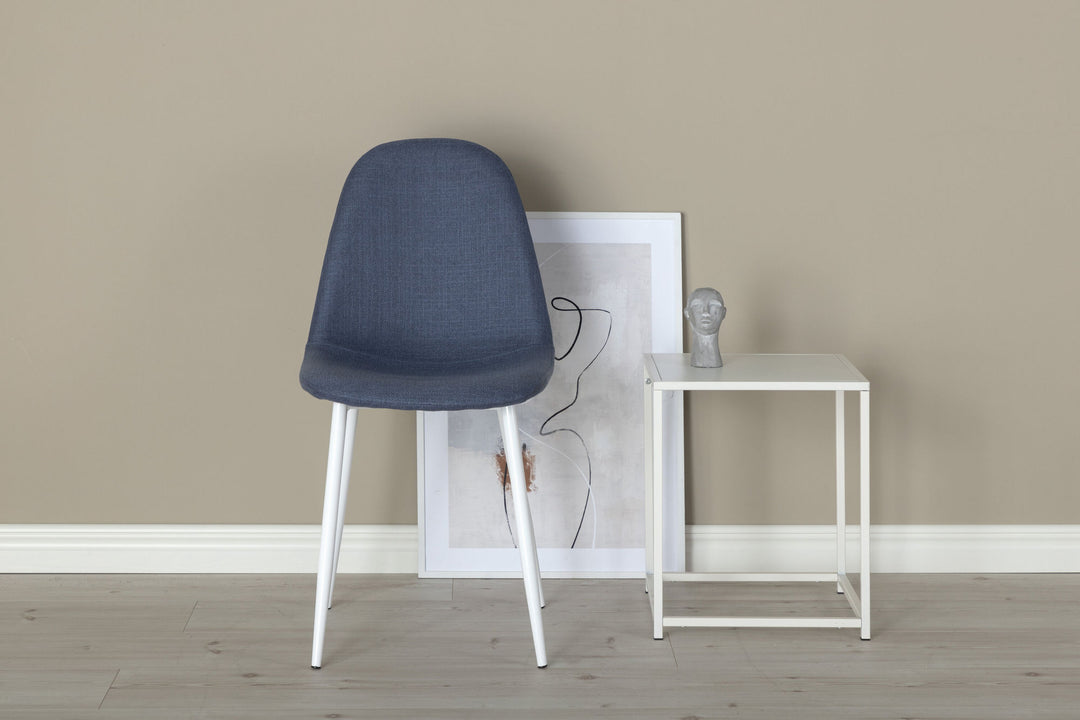 Venture Home Polar Dining Chair - White Legs - Blue Fabric