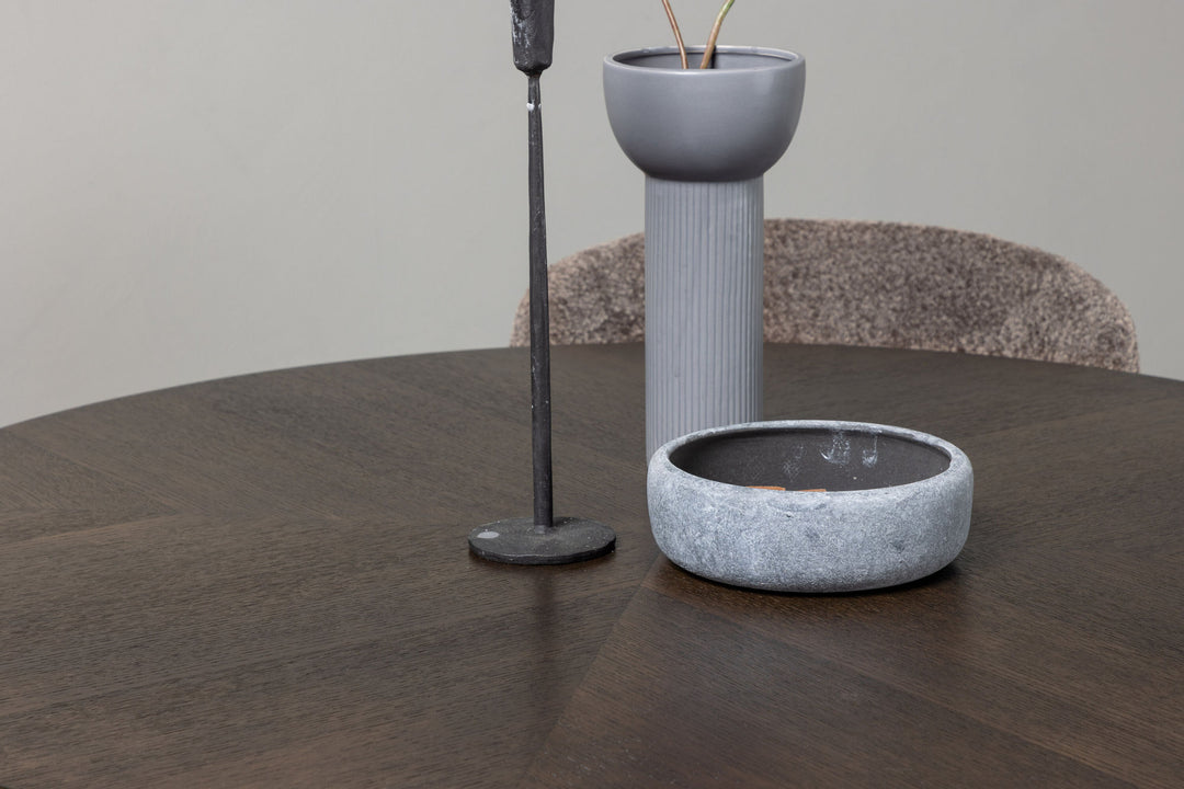 Venture Home Copenhagen Dining Table - Black / Mocca Veneer +Modesto Dining Chair - Grey / Smoked Black Boucle _4
