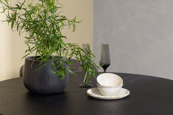 Venture Home Copenhagen Dining Table - Black / Black Veneer +Modesto Dining Chair - Grey / Smoked Black Boucle _4
