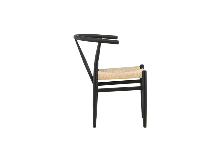 Venture Home Alfons Dining Chair - Black / Beige Rope