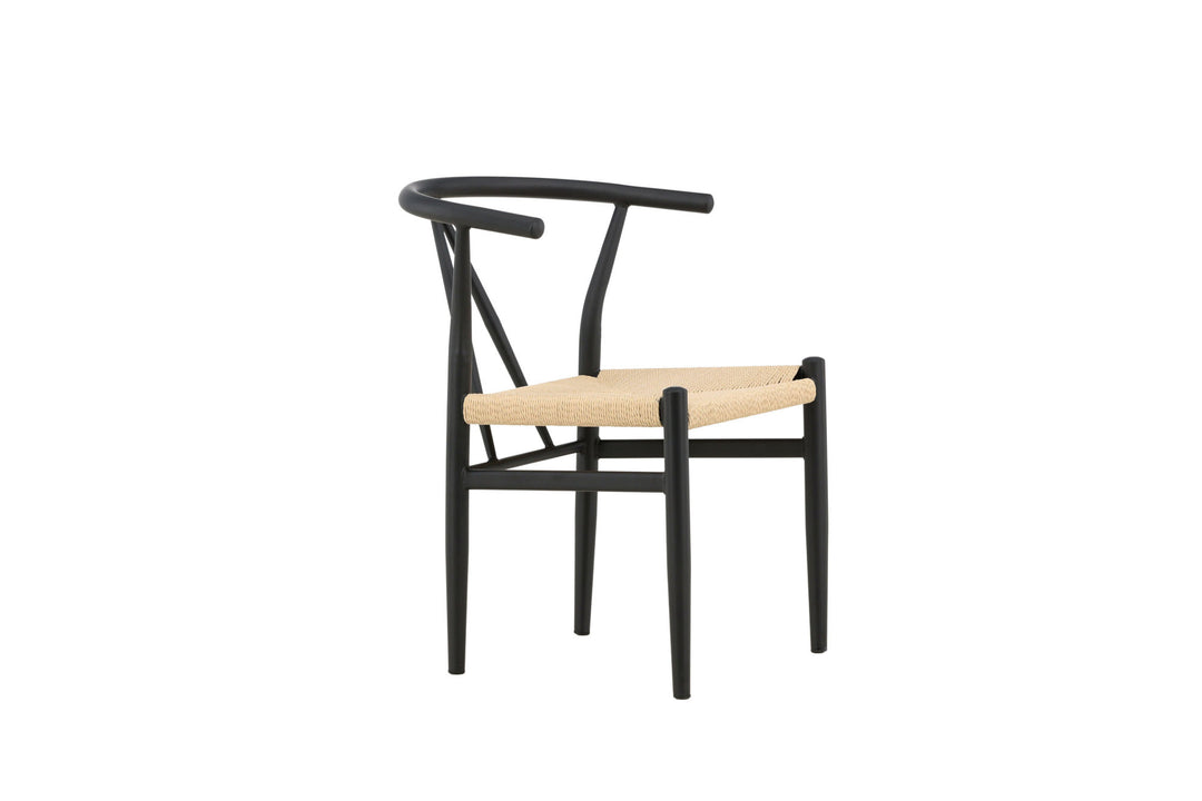 Venture Home Alfons Dining Chair - Black / Beige Rope