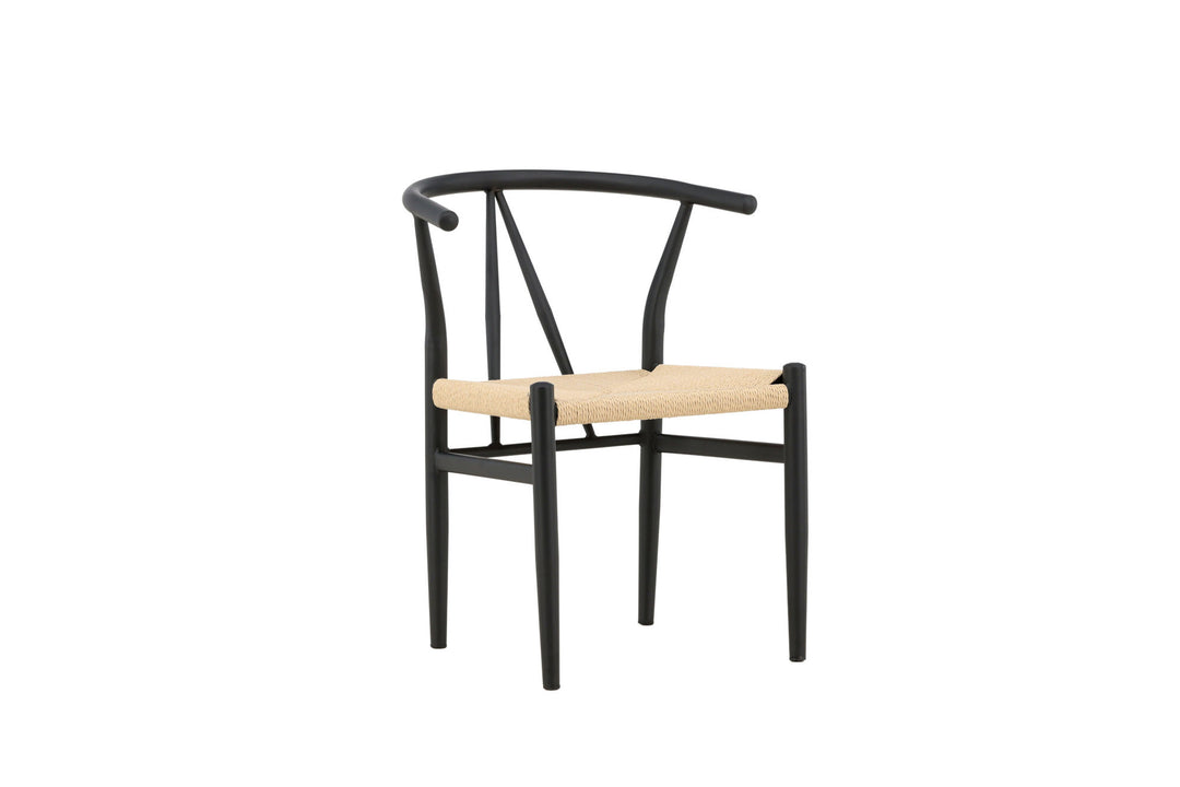 Venture Home Alfons Dining Chair - Black / Beige Rope