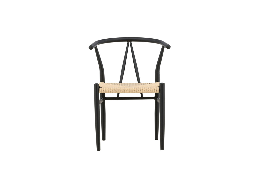 Venture Home Alfons Dining Chair - Black / Beige Rope