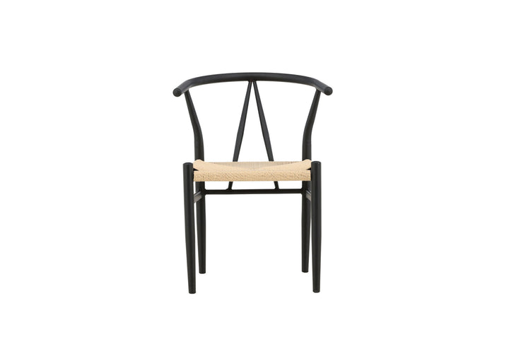 Venture Home Alfons Dining Chair - Black / Beige Rope