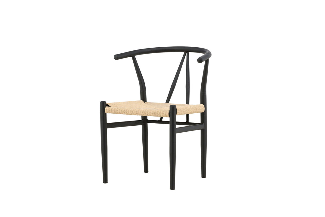 Venture Home Alfons Dining Chair - Black / Beige Rope