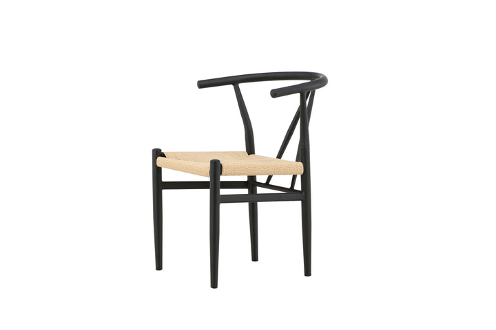 Venture Home Alfons Dining Chair - Black / Beige Rope