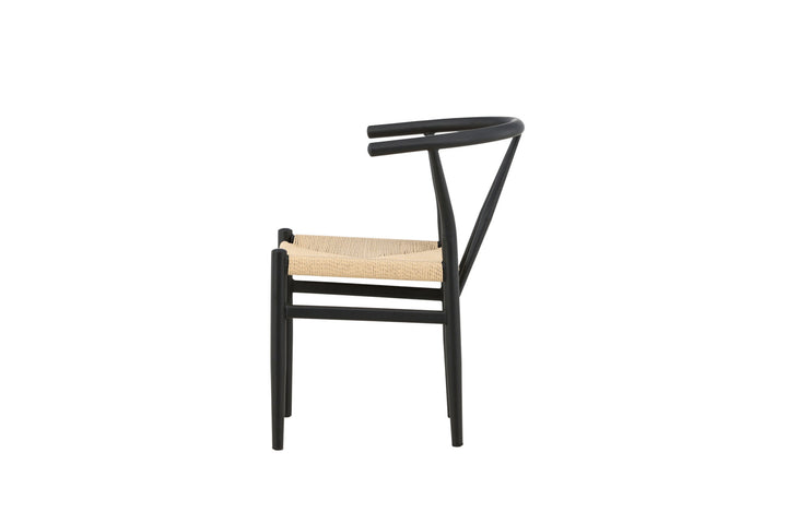 Venture Home Alfons Dining Chair - Black / Beige Rope